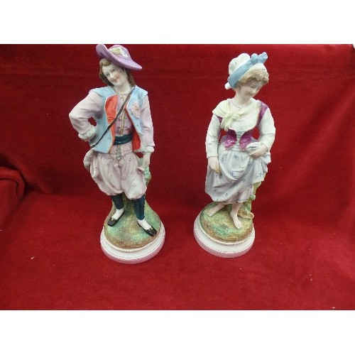 152 - 2 X LARGE PORCELAIN FIGURES 33CM.H