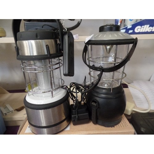 76 - ROBERT DYAS REMOTE CONTROLLED RECHARGEABLE LANTERN. BOX. TOGETHER WITH ANOTHER LANTERN.