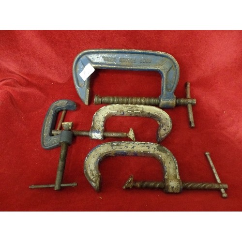 92 - 4 X RECORD VINTAGE D-CLAMPS.