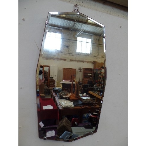 147 - VINTAGE WALL MIRROR. BEVELLED.