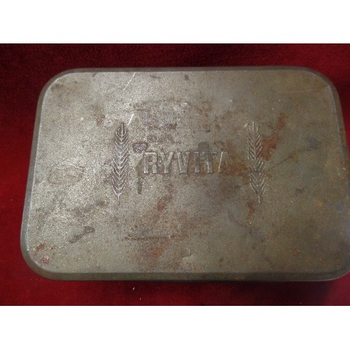 182 - VINTAGE RYVITA TIN, CONTAINING LARGE QUANTITY OF DRILL BITS.