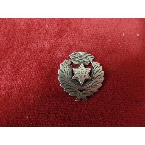 22 - SILVER HALLMARKED BADGE MARKED G.C.G 1913