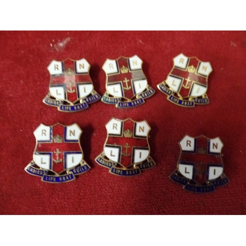 26 - 6 VINTAGE RNLI LADIES LIFE BOAT GUILD PIN BADGES