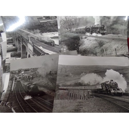 61 - BOX OF 85 LARGE 10X8 PRESS QUALITY ORIGINAL PHOTOGRAPHS OF STEAM ENGINES