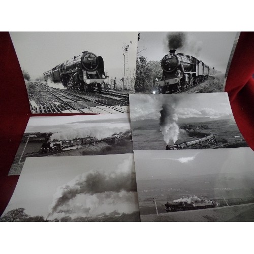 62 - BOX OF 85 LARGE 10X8 PRESS QUALITY ORIGINAL PHOTOGRAPHS OF STEAM LOCOMOTIVES