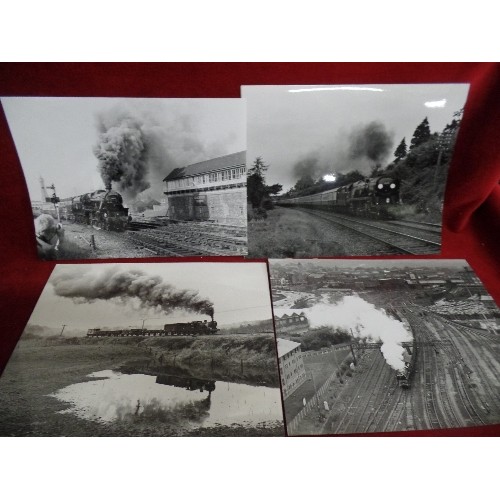 62 - BOX OF 85 LARGE 10X8 PRESS QUALITY ORIGINAL PHOTOGRAPHS OF STEAM LOCOMOTIVES