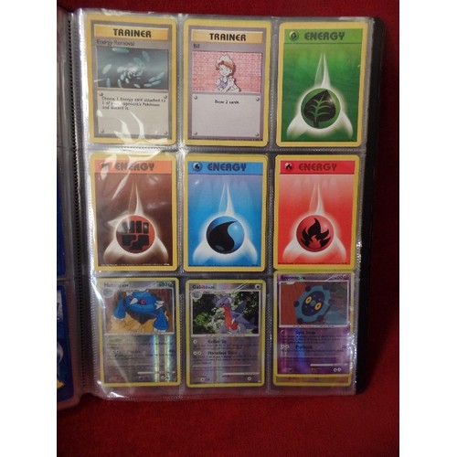 72 - ALBUM OF POKEMON CARDS. 10 PAGES, 9 CARDS PER PAGE. WOTC BASE SET, JUNGLE, DIAMOND AND PEARL REVERSE... 