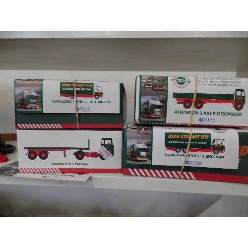 78 - 4 X EDDI STOBART COLLECTORS VEHICLES. ORIGINAL BOXES & CERTIFICATES OF AUTHENTIFICATION. INC MAN L20... 