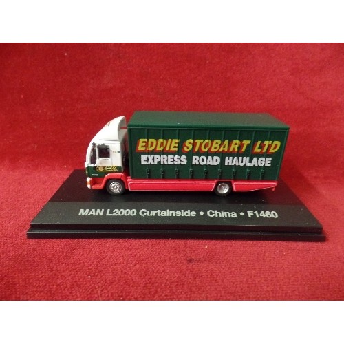 78 - 4 X EDDI STOBART COLLECTORS VEHICLES. ORIGINAL BOXES & CERTIFICATES OF AUTHENTIFICATION. INC MAN L20... 