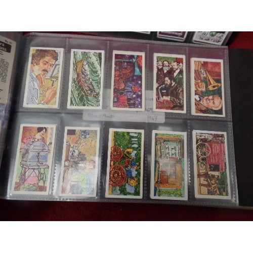 85 - VINTAGE CIGARETTE CARD SETS WITHIN 2 ALBUMS. INC JOHN PLAYERMINIATURES, WILL'S HOUSEHOLD HINTS, GALL... 