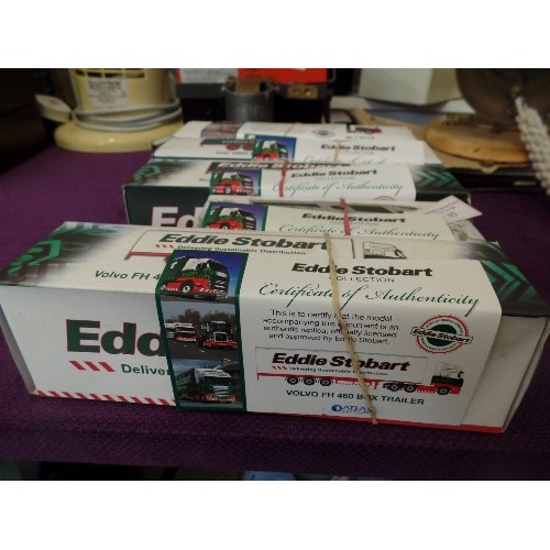 93 - 5 X EDDIE STOBART COLLECTORS VEHICLES. ORIGINAL BOXES WITH CERTS OF AUTHENTICITY. INC VOLVO FH 460 B... 