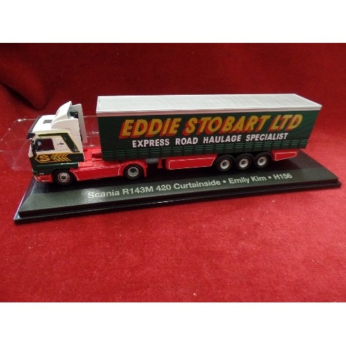 139 - EDDIE STOBART COLLECTABLE VEHICLES. ORIGINAL BOXES & CERTS OF AUTH. INC MAN TGX XXL FRIDGE CURTAINSI... 