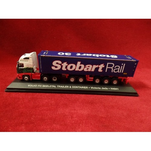 116 - 4 X COLLECTABLE EDDIE STOBART VEHICLES. WITH ORIGINAL BOXES AND CERTS OF AUTHENTICITY. INC SCANIA R4... 