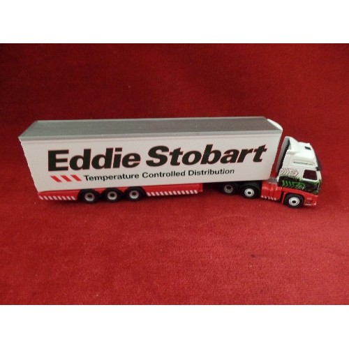 131 - 4 X EDDIE STOBART COLLECTABLE VEHICLES. ORIGINAL BOXES & CERTS OF AUTH. INC VOLVO FH FRIDGE TRAILER,... 