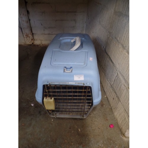 141 - PET CARRIER. IN PALE BLUE.