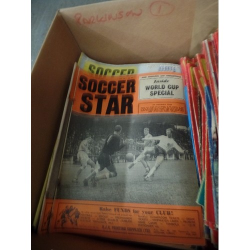 144 - VINTAGE FOOTBALL/SOCCER INTEREST. A STACK OF 1970'S/80'S 'GOAL' & 'MATCH' WEEKLY MAGAZINES.