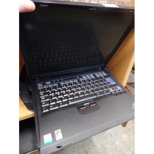 380 - AN IBM THINKPAD[WORKING] TYPE 1834, WITH CHARGER, AND PADDED CASE.