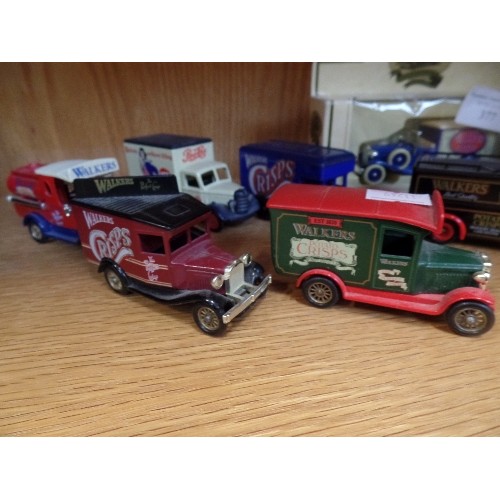 377 - COLLECTION OF LLEDO DIE-CAST BRANDED TRUCKS. INC WALKERS CRISPS, PEPSI-COLA ETC.