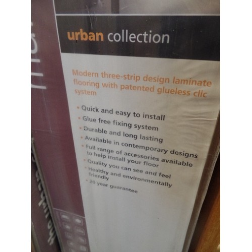 373 - LAMINATE FLOORING FROM 'FLOORS-2-GO' NEW/PACKAGED. 4 PACKS OF GLUELESS CLIC SYSTEM. 8 PANELS/ 1.8240... 