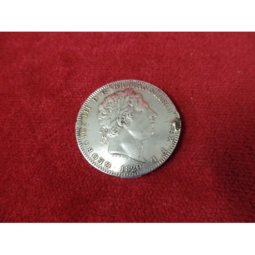 5 - 1820 KING GEORGE III SILVER ONE CROWN COIN