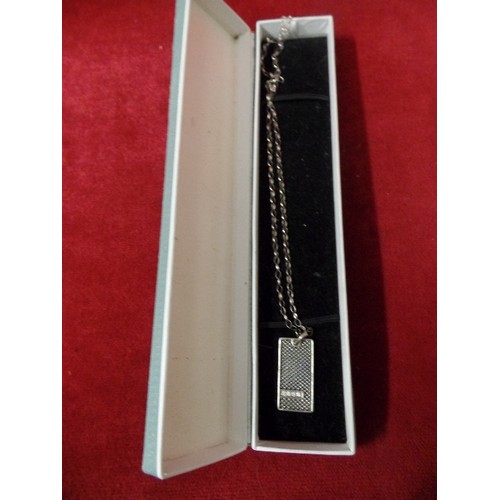 15 - SILVER 925 CHAIN AND SQUARE TAG PENDANT WITH CUBIC ZIRCON