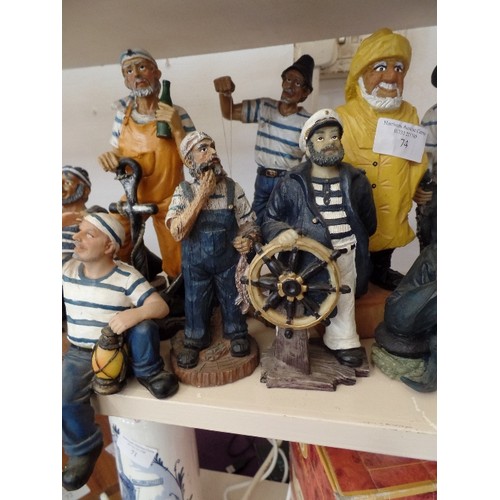 74 - LOVELY COLLECTION OF FISHERMEN FIGURES.