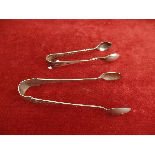 27 - 2 SILVER SUGAR NIPS, SHEFFIELD 1921 ROBERT PRINGLE, SHEFFIELD 1904 THOMAS BRADBURY - 32 GRAMS