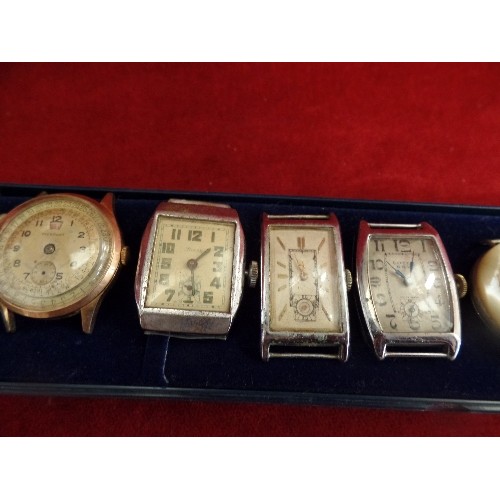 53 - COLLECTION OF EARLY TO MID 20TH CENTURY MECHANICAL WRIST WATCHES. INCLUDES A RARE PIERPONT TRIPLE DA... 