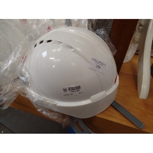 241 - SAFETY HATS. 7 X WHITE BRAND-NEW/PACKAGED BENCHMARK HARD HATS.