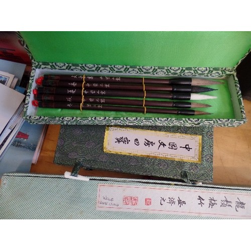 267 - CHINESE CALLIGRAPHY ITEMS. IN BOXES.