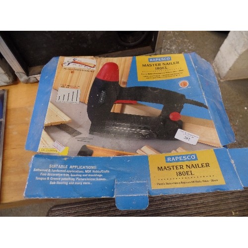 282 - RAPESCO MASTER NAILER 180EL. NAILGUN. WITH QUANTITY OF NAILS & ORIGINAL BOX