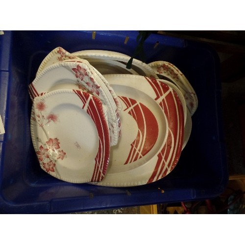 248 - LARGE BOX OF MELAMINE DINNER PLATES AND BOWLS.