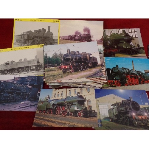 290 - TRAIN/RAILWAY INTEREST. EUROPEAN STEAM LOCOS. 1950-1970. ITALY, FRANCE, TURKEY, GERMANY, SPAIN & OTH... 