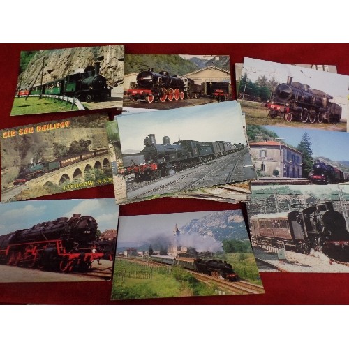 290 - TRAIN/RAILWAY INTEREST. EUROPEAN STEAM LOCOS. 1950-1970. ITALY, FRANCE, TURKEY, GERMANY, SPAIN & OTH... 