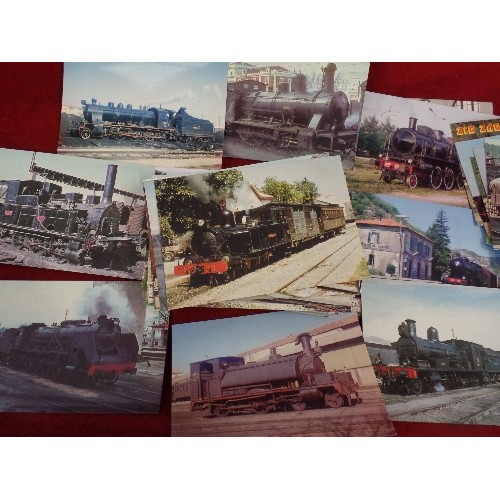 290 - TRAIN/RAILWAY INTEREST. EUROPEAN STEAM LOCOS. 1950-1970. ITALY, FRANCE, TURKEY, GERMANY, SPAIN & OTH... 