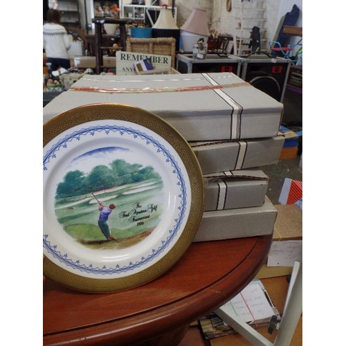 298 - GOLF INTEREST. 5 X LIMITED EDITION GOLF THEMED PLATES. 'THE FORD AMATEUR GOLF TOURNAMENT 1986. CAVER... 