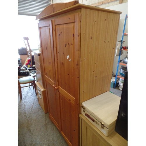 368 - PINE DOUBLE WARDROBE. 92CM W