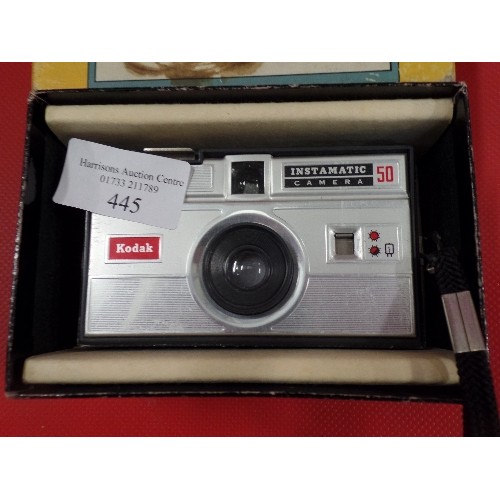 445 - RETRO-VINTAGE KODAK INSTAMATIC 300 CAMERA, WITH ORIGINAL BOX.