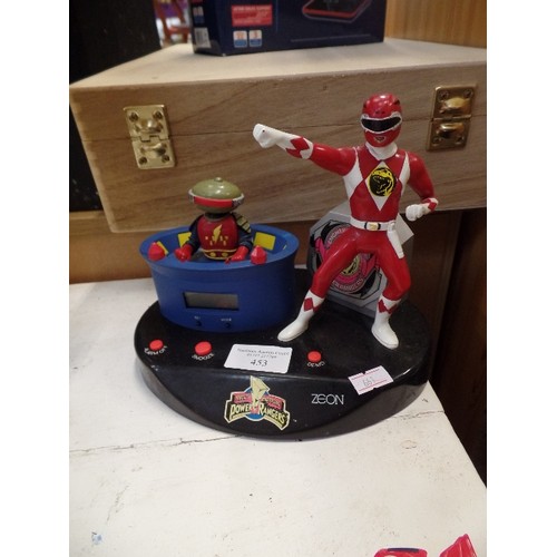 453 - POWER RANGERS NOVELTY ALARM CLOCK.