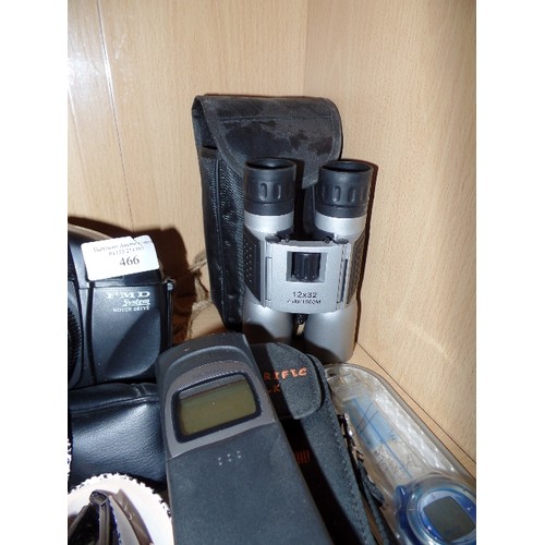 466 - NIKAIYO FMD CAMERA, COMPACT 12 X 32 BINOCULARS, FRAMELESS SUNGLASSES, A GREENWICH 2000 COUNTDOWN  ME... 