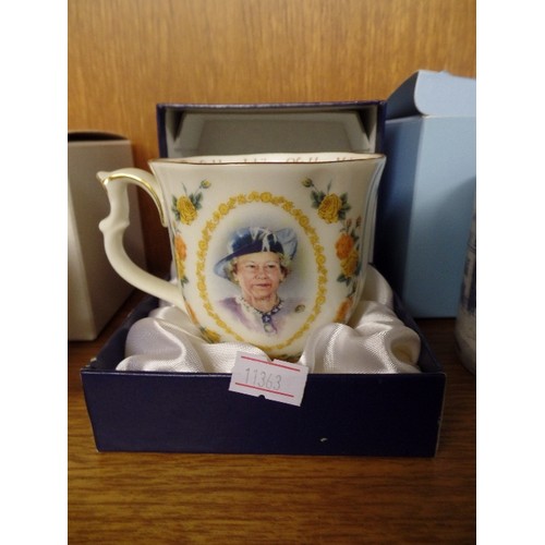 563 - 8 COMMEMORATIVE MUGS - 3 WITH BOXES