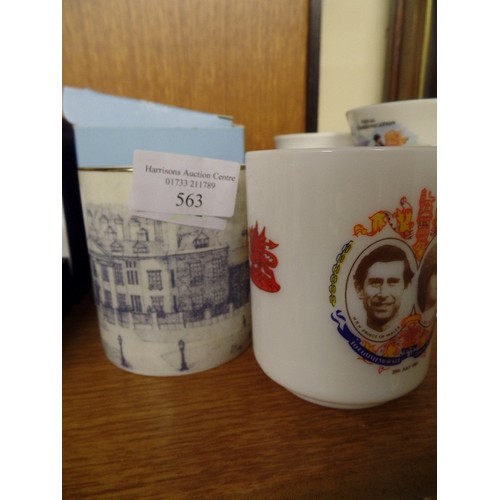 563 - 8 COMMEMORATIVE MUGS - 3 WITH BOXES