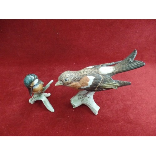 8 - 2 GOEBEL BIRD FIGURINES BRAMBLING AND A KINGFISHER