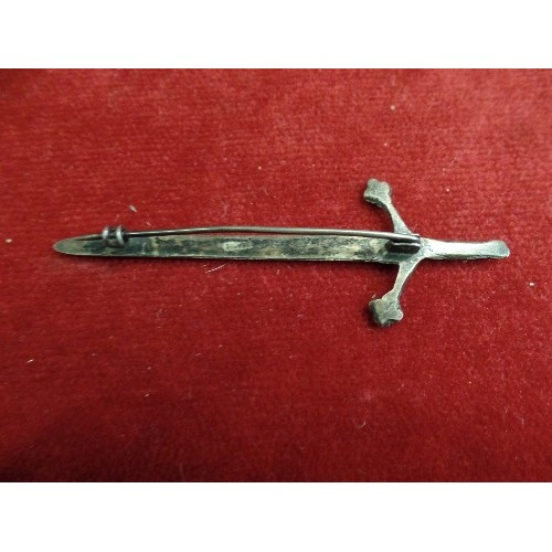 24 - SWORD BROOCH MARKED SILVER