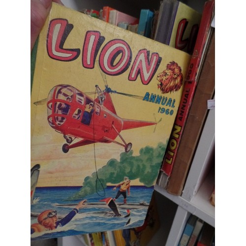 574 - CUBE OF 1970'S ANNUALS - LION, TOM AND JERRY, THE VICTOR BOOK, MONSTER BOOK FOR BOYS ETC