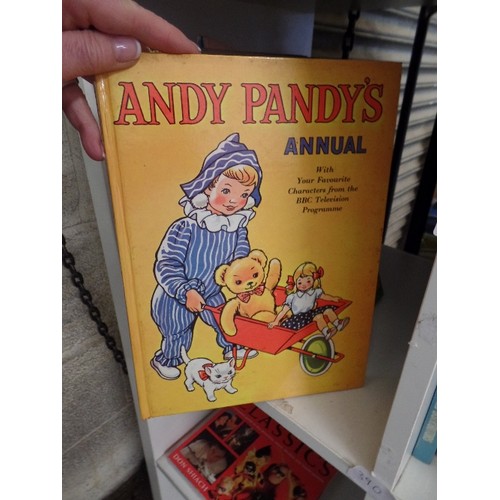 575 - 3 CUBES OF 1970'S ANNUALS- COR!!, BABYS OWN, FUN TIME STORY BOOK, ANDY PANDY ETC