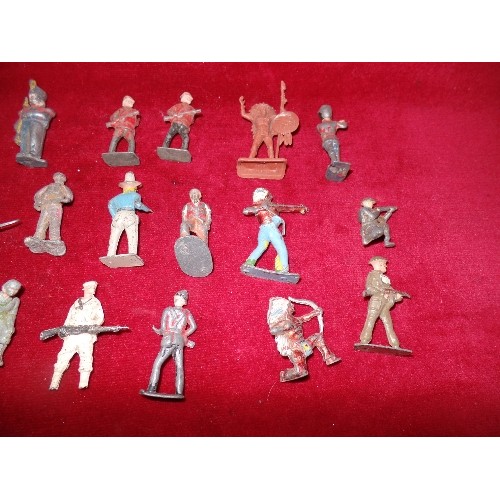 1 - QUANTITY OF VINTAGE LEAD SOLDIERS AND 3 INDIANS