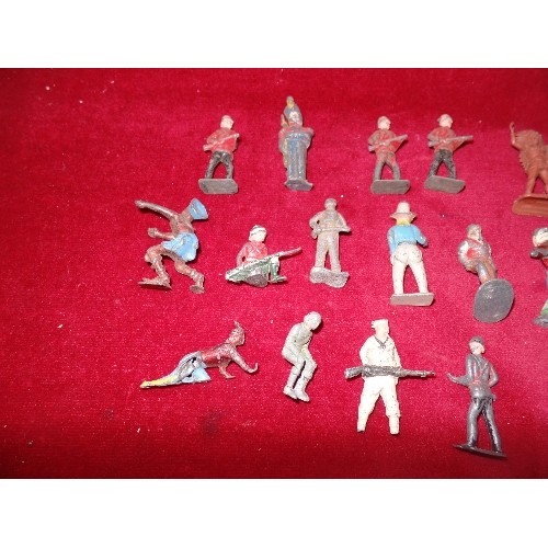 1 - QUANTITY OF VINTAGE LEAD SOLDIERS AND 3 INDIANS