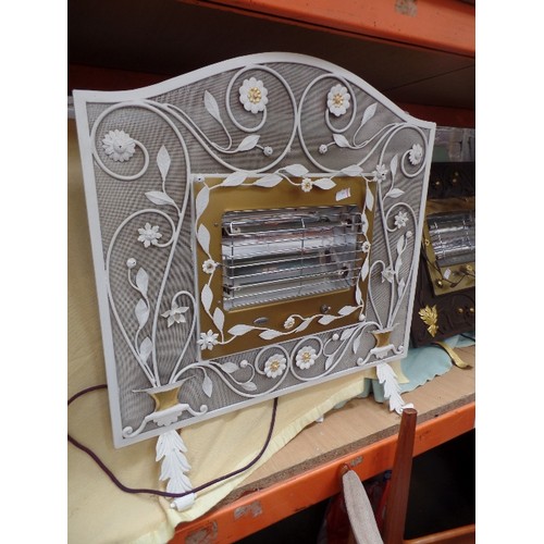 195 - A RARE LATE 1950'S / EARLY 60'S BELLING 2 BAR  ELECTRIC FIRE WITH ORNATE METALWORK SURROUND WITH URN... 