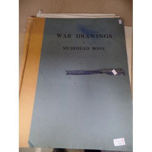 366 - AN ORIGINAL FOLIO OF WW1 LITHOGRAPHIC PRINTS 